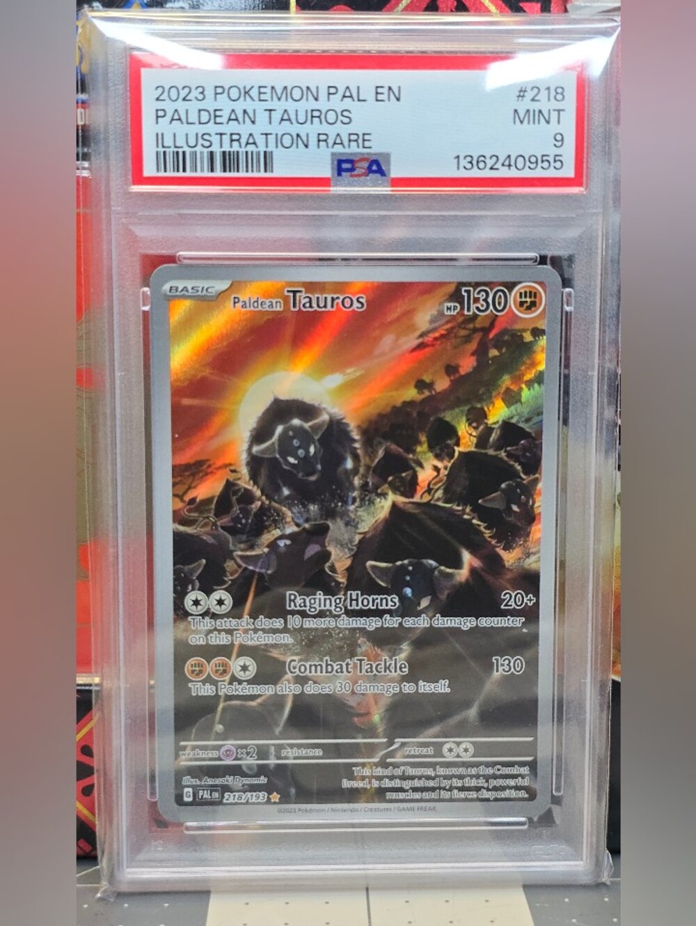 Pokemon Paldean Tauros Illustration Rare PSA 9